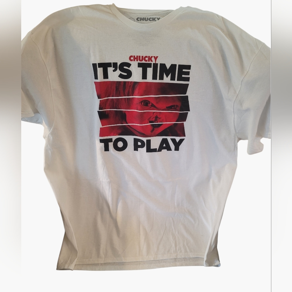 Chucky It's Time To Play White Shirt 3XL New